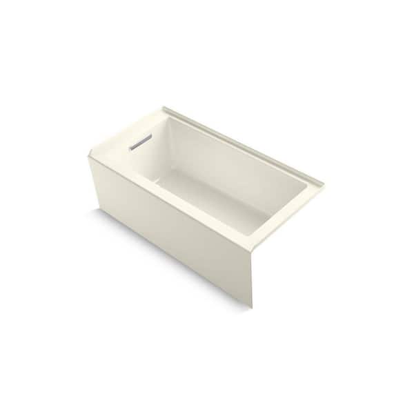 Underscore 60 in. x 30 in. Soaking Bathtub with Left Drain in Biscuit