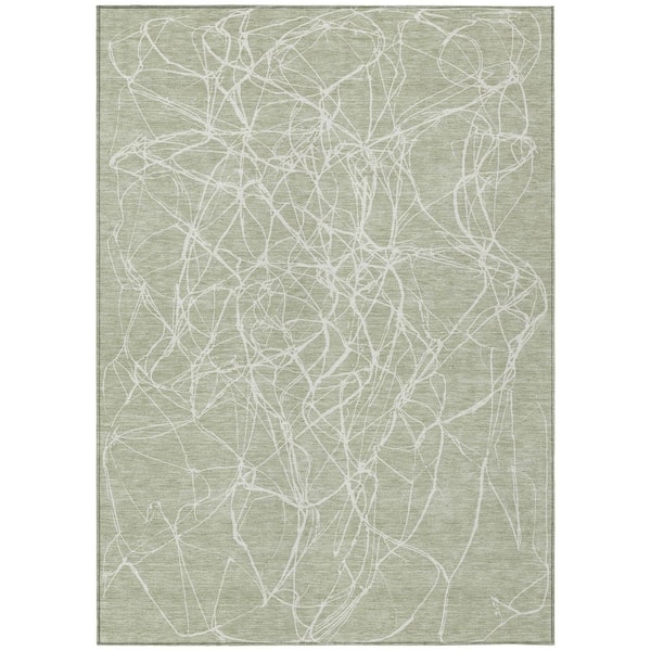Chantille Machine Washable Indoor/Outdoor Abstract ACN2826 Celery 10 ft. x 14 ft. Area Rug