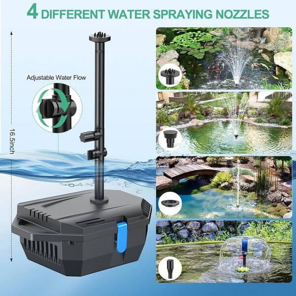 NFESOLAR Pond Filter Fountain Kit – 70W Solar Panel, 660 GPH Pump, 10FT Extension Cord – Submersible Pump With Bio Balls & Ceramic Rings For Koi Ponds