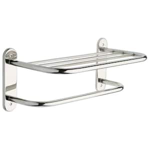 Align-Lock 18 in. Towel Shelf with Towel Bar in Bright Stainless