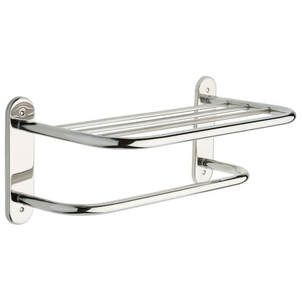 Allied Brass 22 in. L x 18 in. H x 5 in. W 3-Tier Clear Glass Bathroom Shelf  with Towel Bar in Satin Nickel NS-5/22TB-SN - The Home Depot