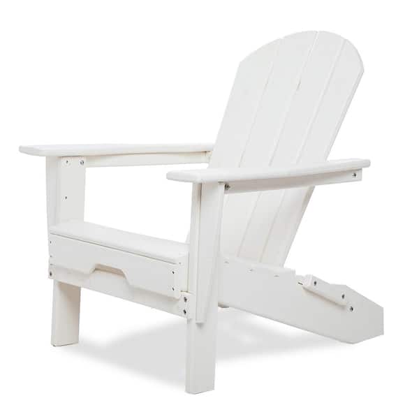 Resin TEAK All Weather White Folding HDPE Plastic Adirondack Chair