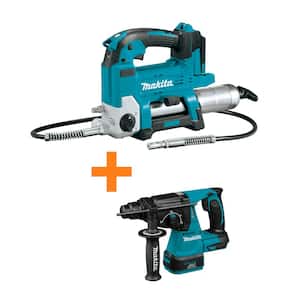 18V LXT Lithium-Ion Grease Gun (Tool Only) with 18V LXT 1 in. Brushless SDS-Plus Rotary Hammer Drill (Tool-Only)