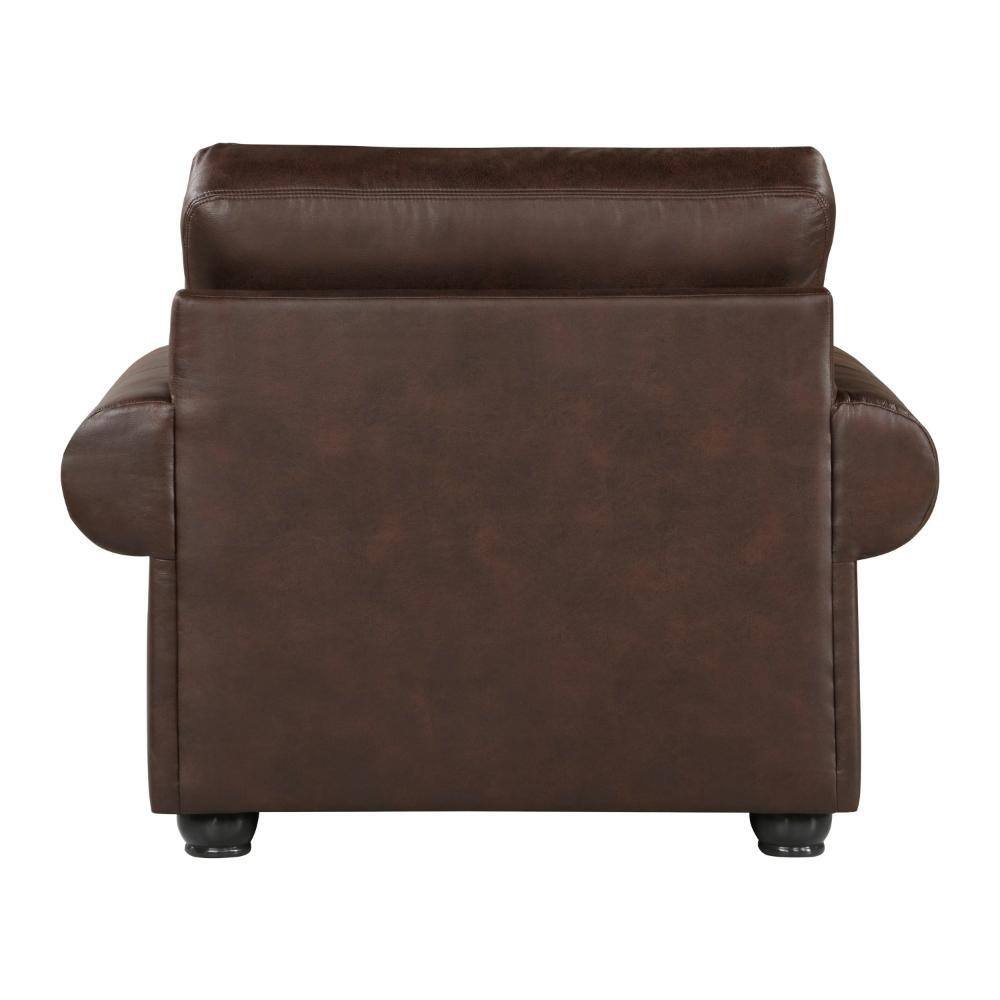 Rich Brown Microfiber Accent Chair with Nailhead Trim