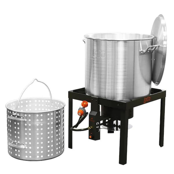 LOCO 2-Piece Stainless Steel Boil and Steam Kit with Twist and Drain