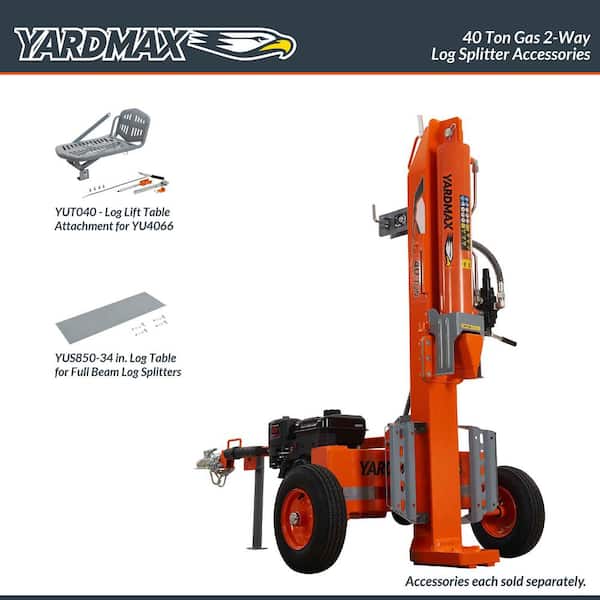 YARDMAX YU4066 40 Ton 306cc Gas 2-Way Full Beam Briggs and