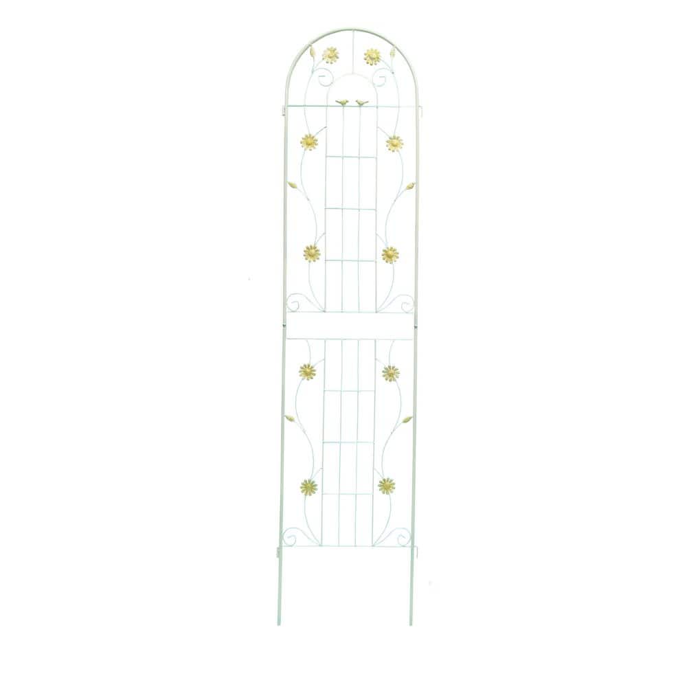 Outdoor 4-Pack Garden 86.7 in. H x 80 in. W Metal Rustproof Trellis, Flower Support for Climbing Plants, Cream White price history on PriceWatchPro