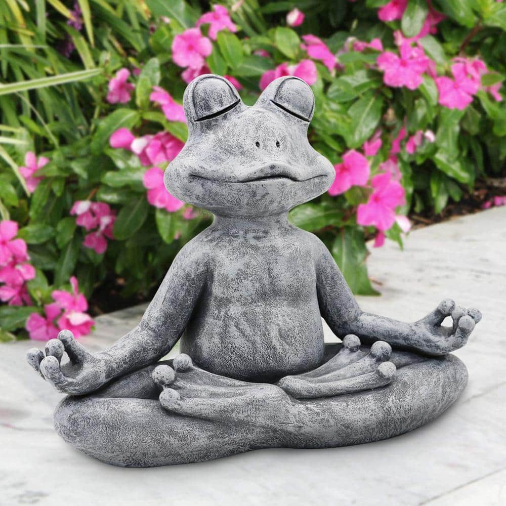 Yoga Frog Hands in Front Outdoor Statue