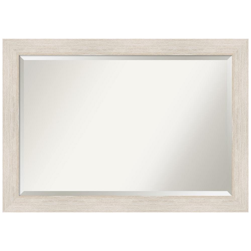 41" x 29" Whitewash Wood Bathroom Vanity Mirror