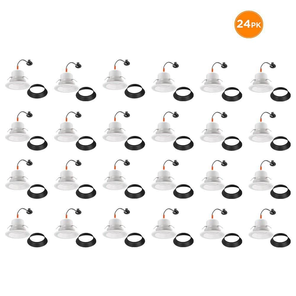 4 in. 30 Lighting Options Integrated LED Recessed Light Trim Adjustable CCT