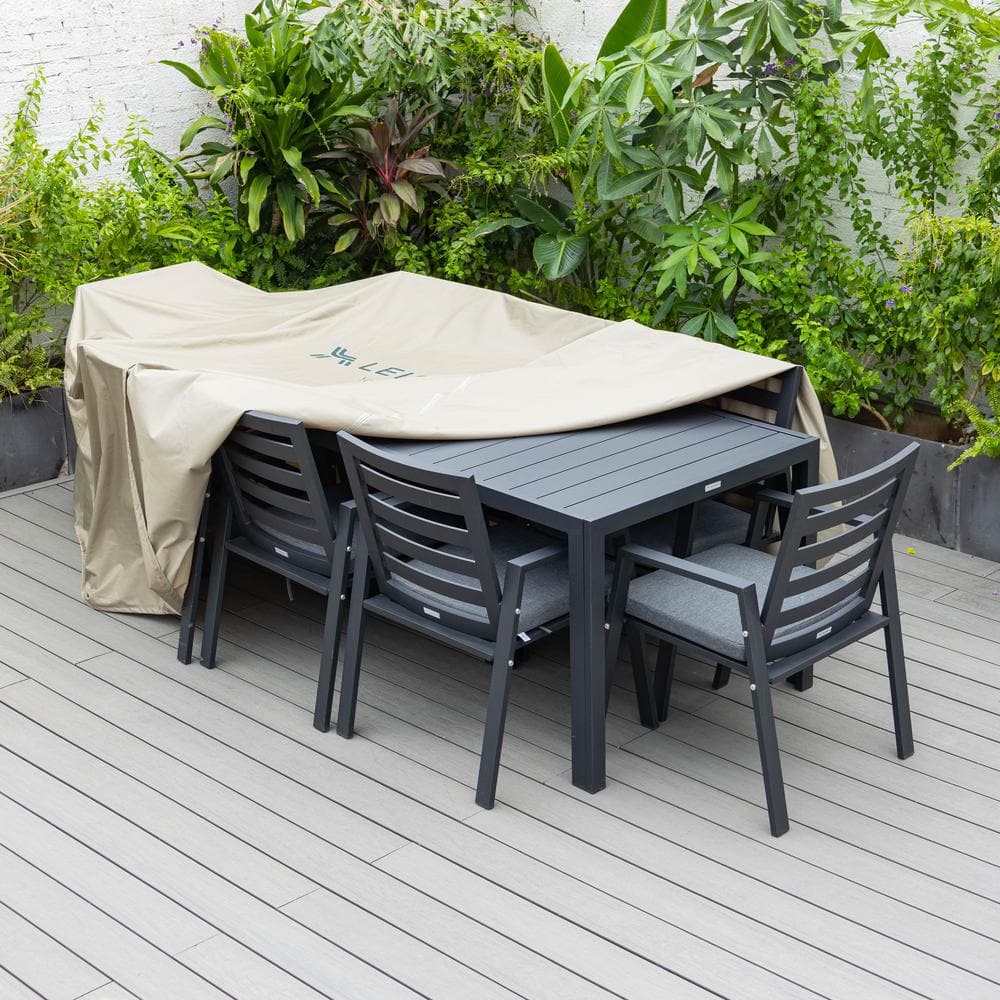 Chelsea Beige 87" Outdoor Patio Dining Set Rain Cover