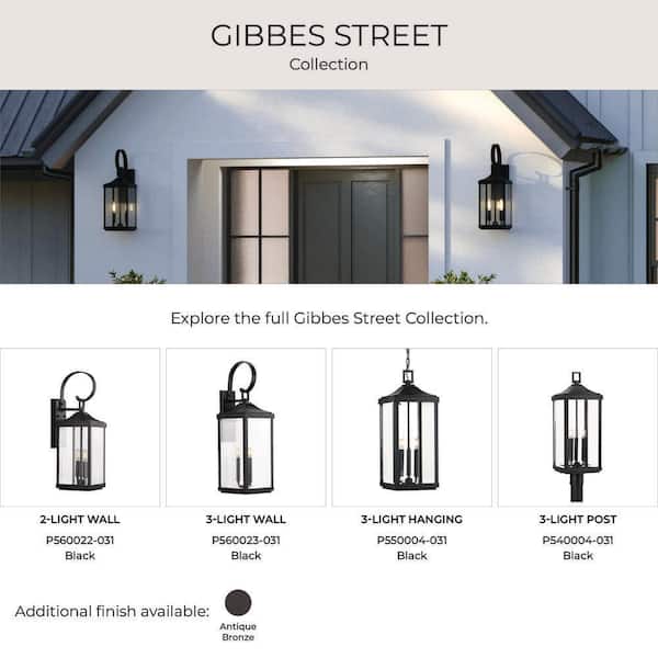 Progress Lighting Gibbes Street Collection 3-Light Textured Black
