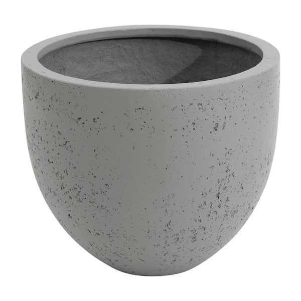 Unbranded Egg Pot 15.75 in. D x 13.5 in. H Stone Grey Concrete Planter