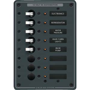 Traditional Metal DC Circuit Breaker Panel - 8 Positions