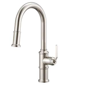 Kinzie 1-Handle Pull Down Kitchen Faucet with 1.75 GPM Deck Mount in Stainless Steel