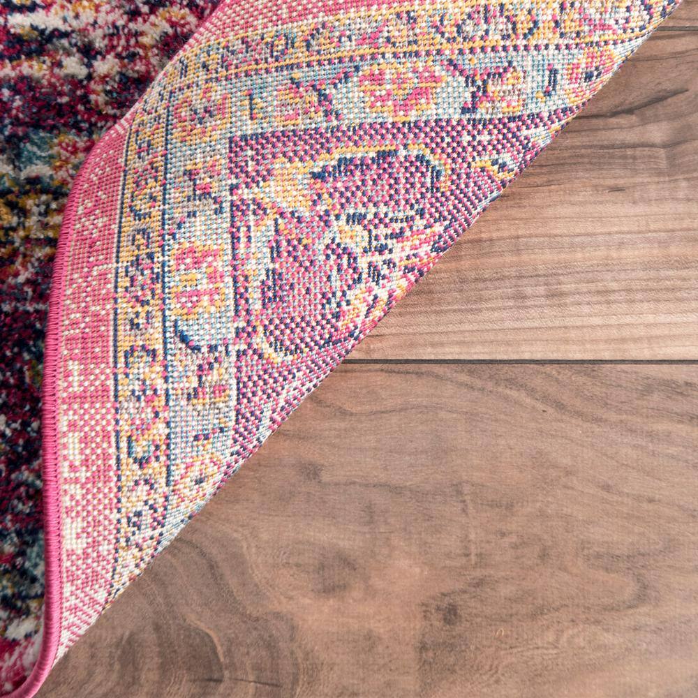 Verona Classic Pink 5' Square Synthetic Area Rug