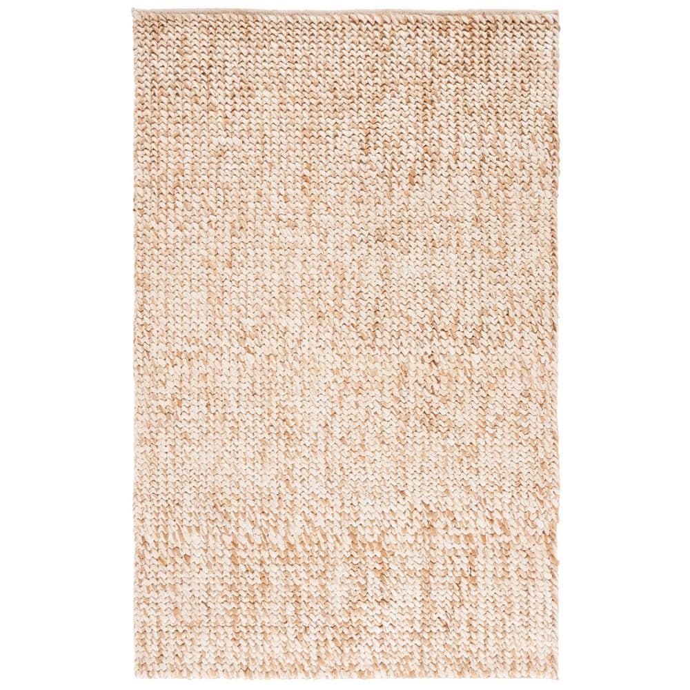 SAFAVIEH Natural Fiber 5 ft. x 8 ft. Natural/Bleach Distressed Solid ...
