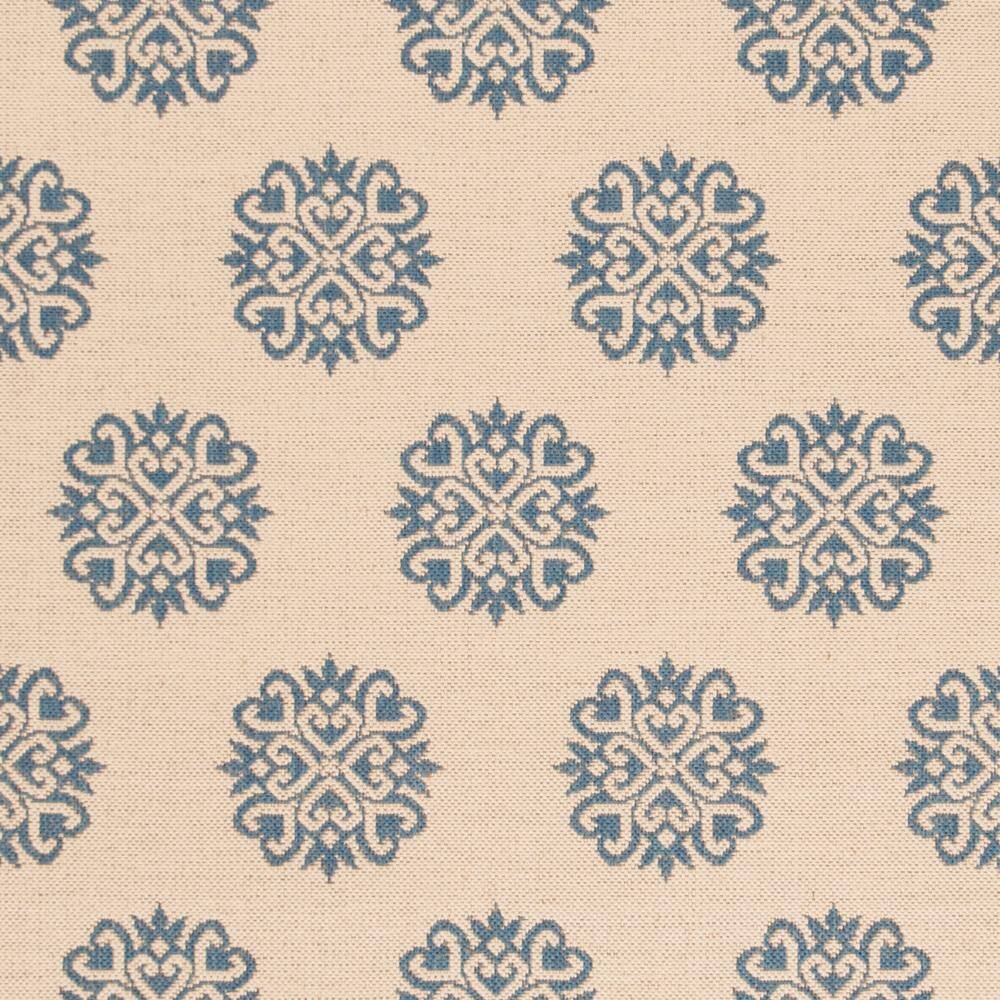 Blue and Creme Tufted Reversible Square Rug, 6'-7" x 6'-7"