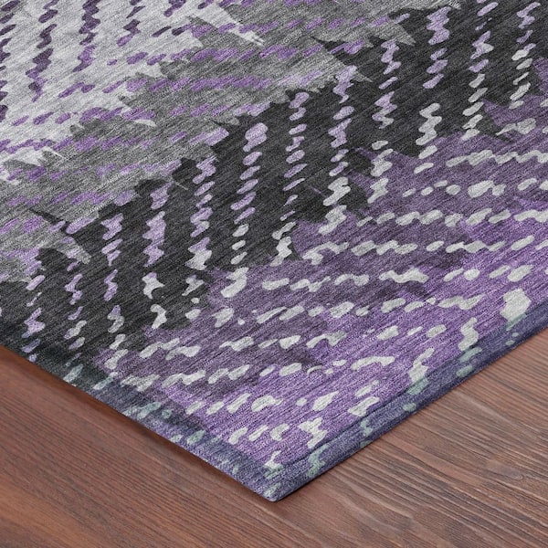 Chantille Machine Washable Indoor/Outdoor Abstract ACN2740 Plum 3 ft. x 4 ft. Area Rug