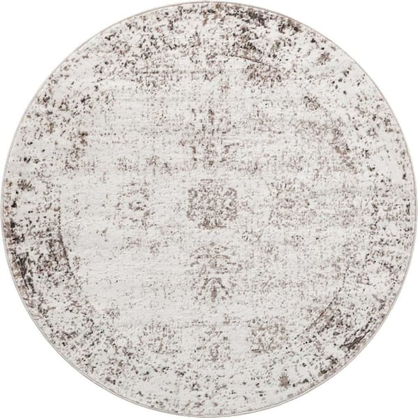 Unique Loom Sofia Casino Beige 5 ft. x 5 ft. Area Rug