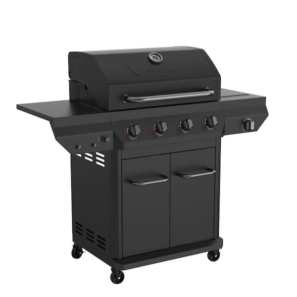 Nexgrill 4-Burner with Side Burner Propane Gas Grill in Black and