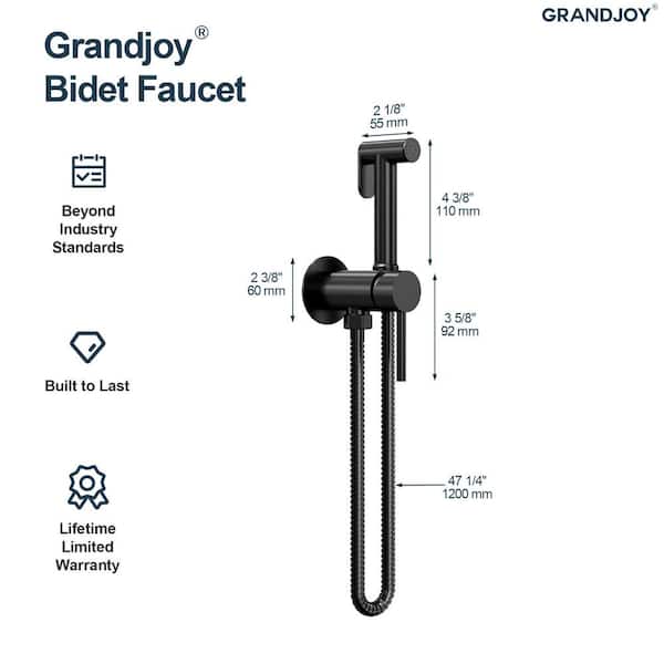 GRANDJOY 1-Handle Hot and Cold Bidet Faucet Solid Brass Body