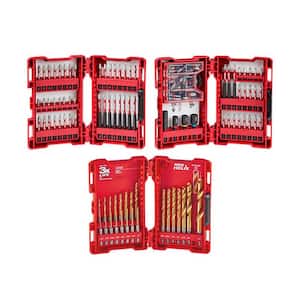SHOCKWAVE Impact Duty Alloy Steel Drill and Screw Driver Bit Set and Titanium Drill Bit Set (123-Piece)
