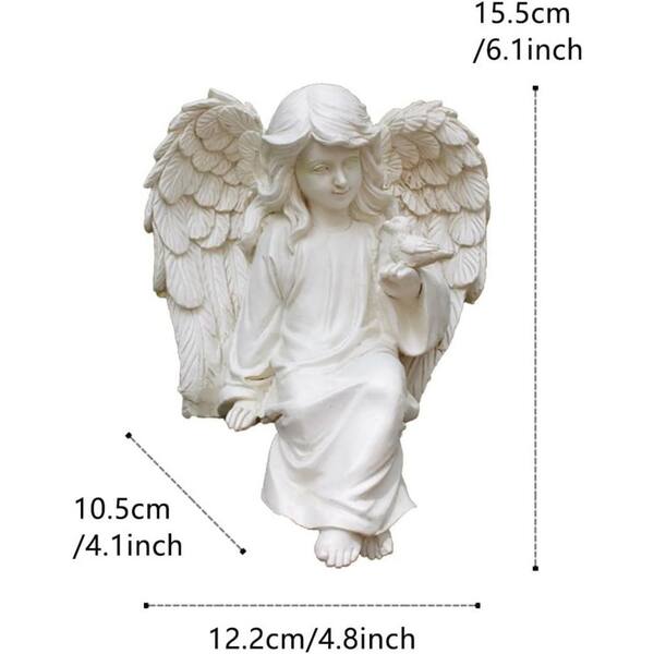 Angel Garden Statue, Sitting Angel Sculpture, Resin Angel with