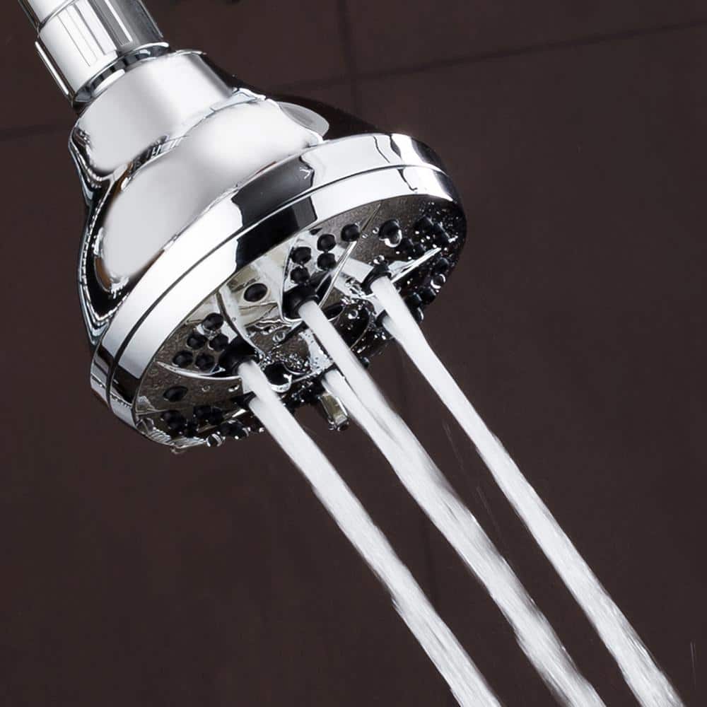 Chrome 6-Setting Wall Mounted Medium Shower Head