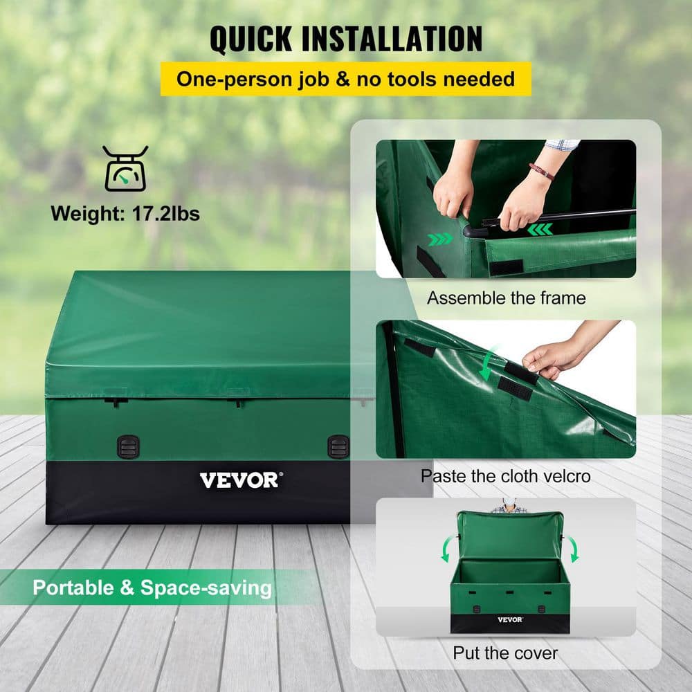 Large Green and Black Polyethylene Waterproof Deck Box