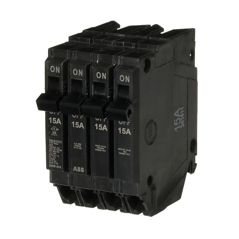 2-15 Amp Single-Pole 1-15 Amp Double-Pole Quad 120/240-Volts Circuit Breake
