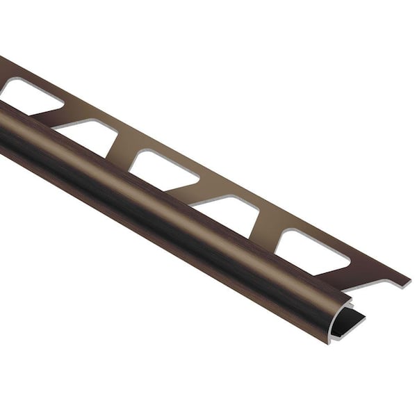 Schluter Systems Rondec Brushed Antique Bronze Anodized Aluminum 5/16 in. x 8 ft. 2-1/2 in. Metal Bullnose Tile Edging Trim