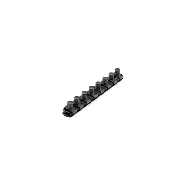 TEKTON 1/2 in. Drive x 8 in. Socket Rail, 8 Clips (Black)