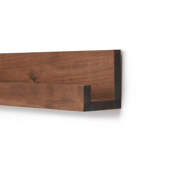 4 in. x 28 in. x 4.75 in. Walnut Solid Wood Nursery Floating