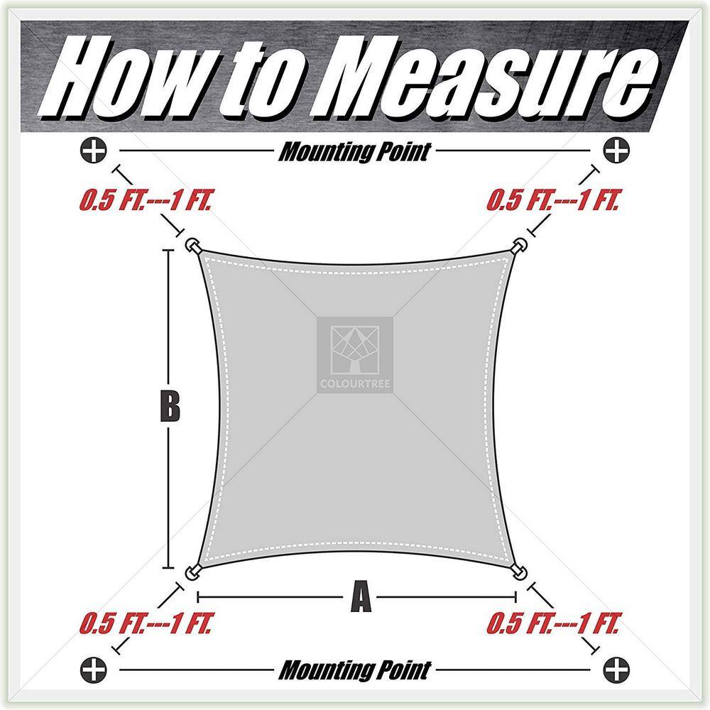 Beige 12' x 8' Rectangle HDPE Sun Shade Sail Canopy