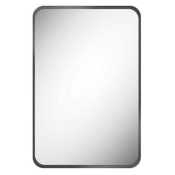 KOHROS 23.6 in. W x 35.4 in. H Rectangle Black Metal Framed Wall Mirror