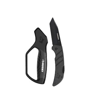 3 in. Sharpener and Nylon Handle Sporting 3 in. Steel Clip Point Straight Edge Folding Knife Tactical Knife