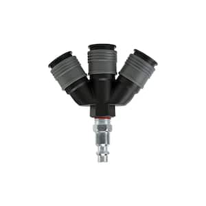 3-Way Composite 1/4 in. Air Manifold with Universal Quick Connect Couplers