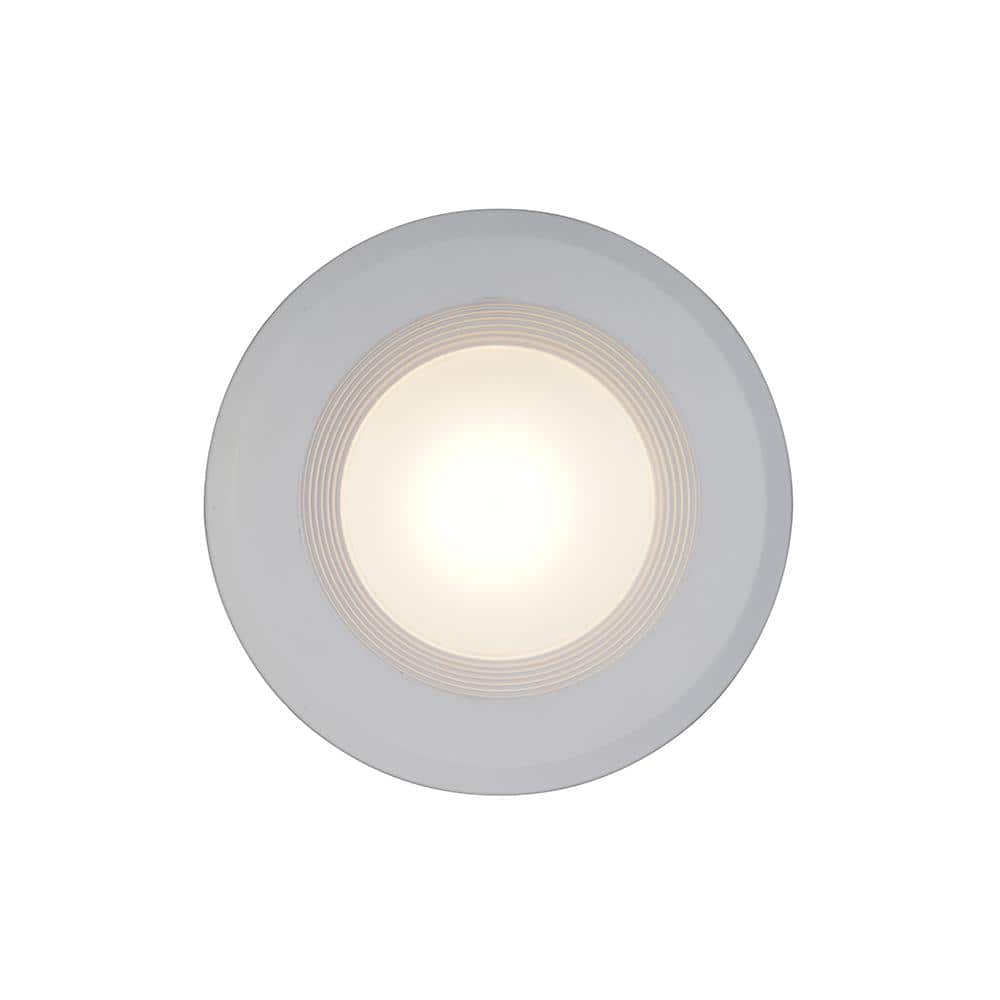 White Aluminum Circular LED Recessed Light Fixture