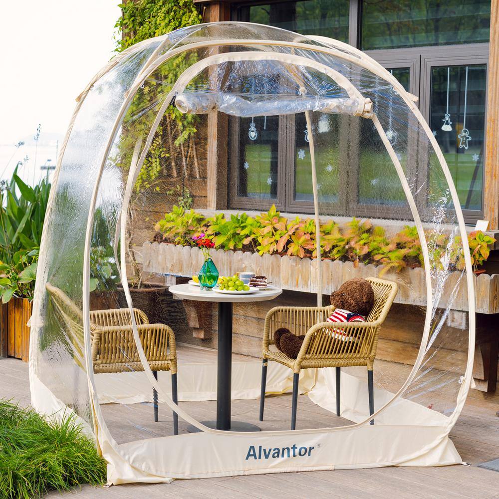 Beige 3-Person Pop-Up Dome Bubble Tent with Carry Bag