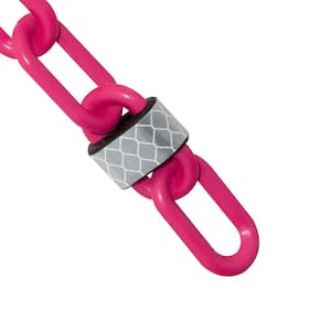 2 in. (#8,51 mm) x 100 ft. Safety Pink Reflective Plastic Barrier Chain