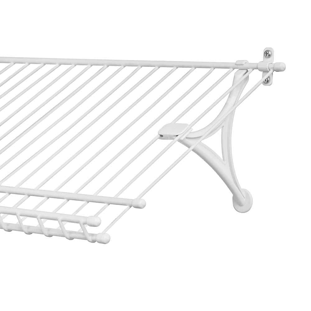 White Plastic Wire Shelf Shoe Support Bracket