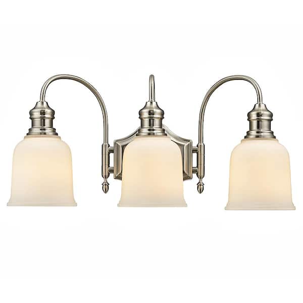 Home Decorators Collection Anahurst 3-Light Satin Nickel Vanity Light with Frosted White Glass