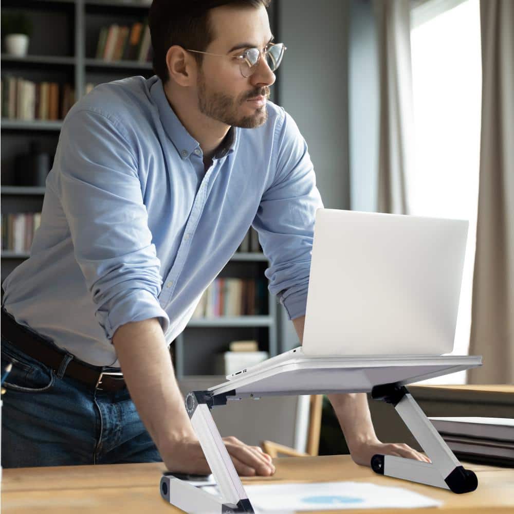 Adjustable Black and Silver Portable Laptop Desk
