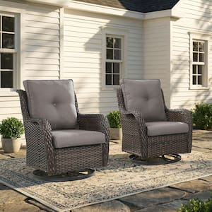 Gymojoy Carolina Wicker Outdoor Rocking Chair with Blue Cushions GM110 ...