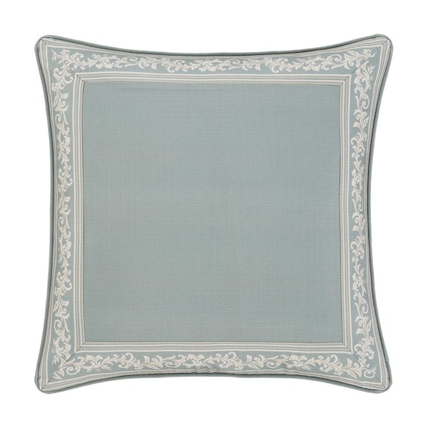 Tranquility Aqua Damask Polyester Euro Sham 26 in. L X 26 In. W