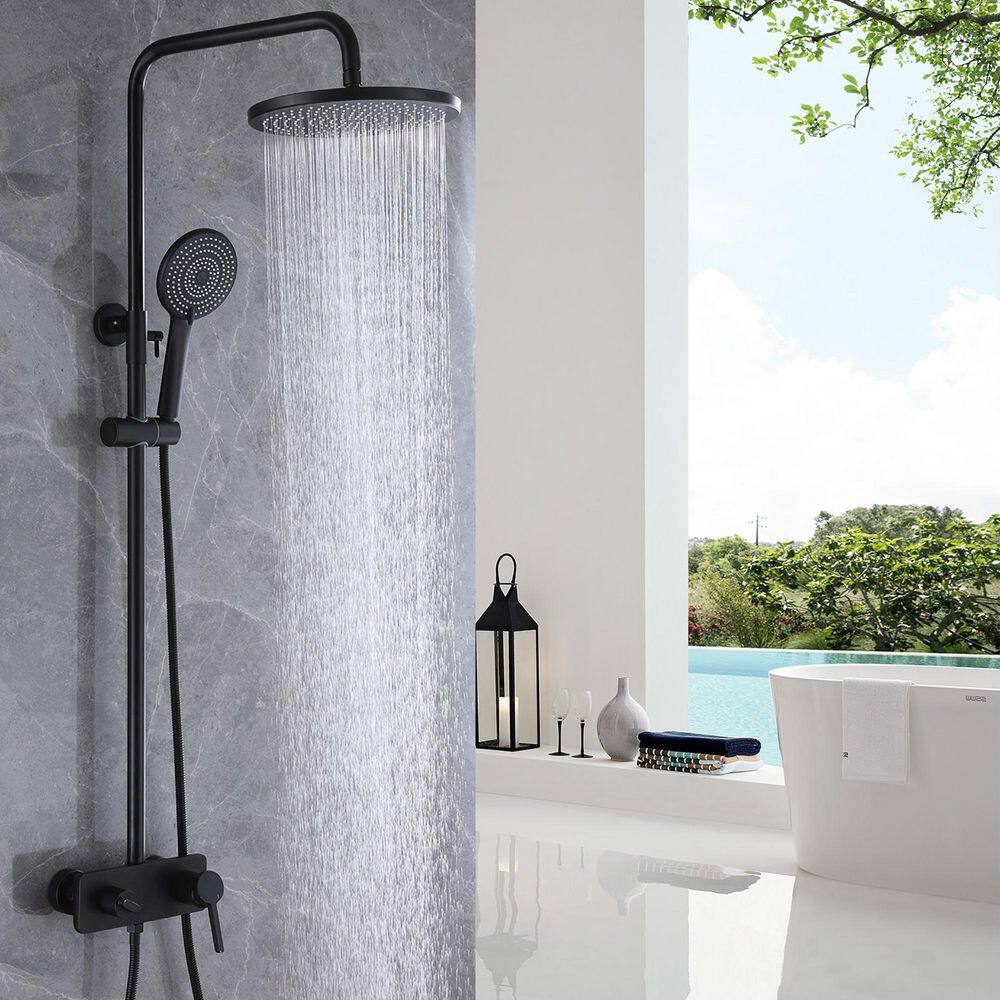 3-Spray Multi-Function Wall Bar Shower Kit with Tub Faucet and 3-Setting Hand Shower in Matte Black price history on PriceWatchPro
