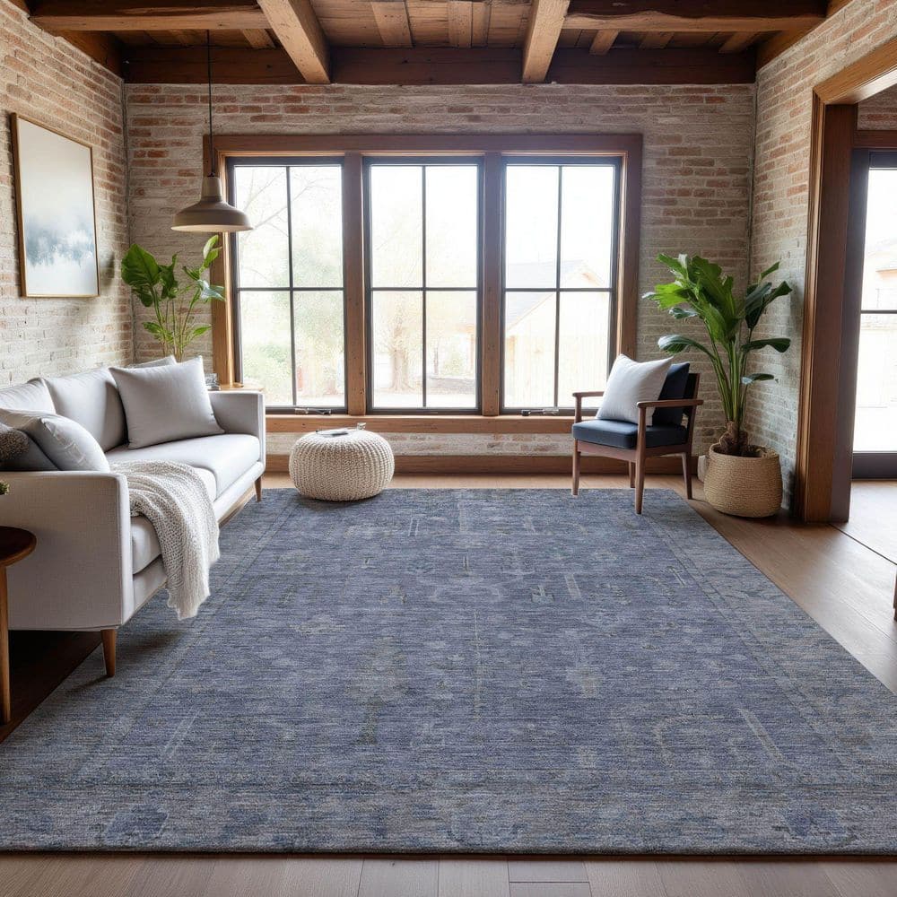 Mayfield Premium Machine Washable Abstract AMF1135 Denim 10 ft. x 14 ft. Area Rug price history on PriceWatchPro