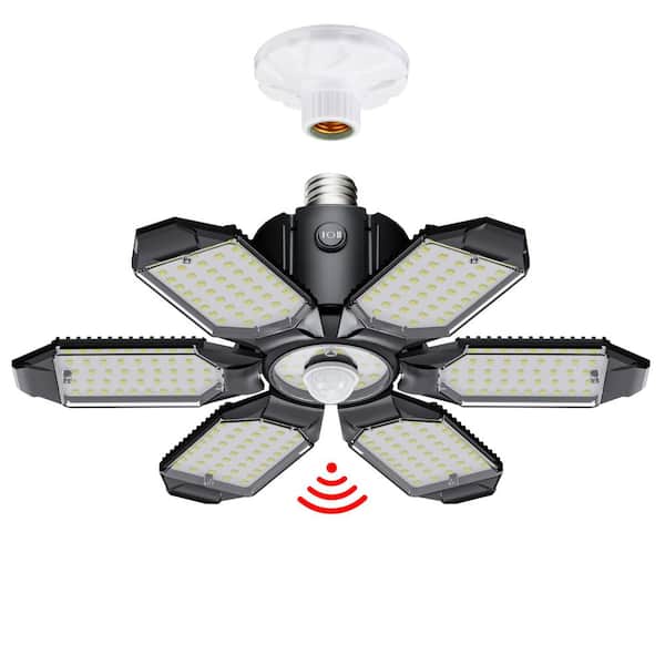 Motion Sensor Garage Light 20000LM 200W LED Ceiling Light with Dusk to Dawn Sensor E26/E27 Screw in Shop Light