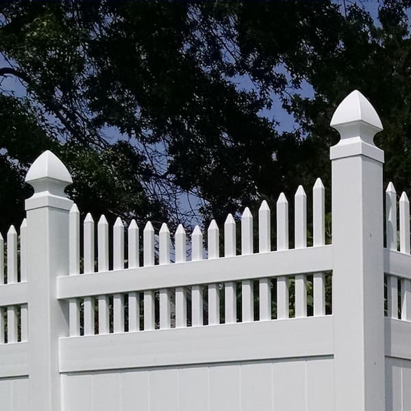 4 in. x 4 in. White Vinyl Gothic Post Cap